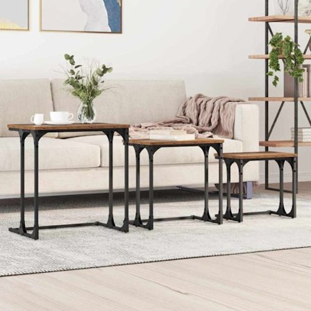 Nesting Kaffe Bord 3 pcs Gammalt trä 50.5 x 35 x 53 cm