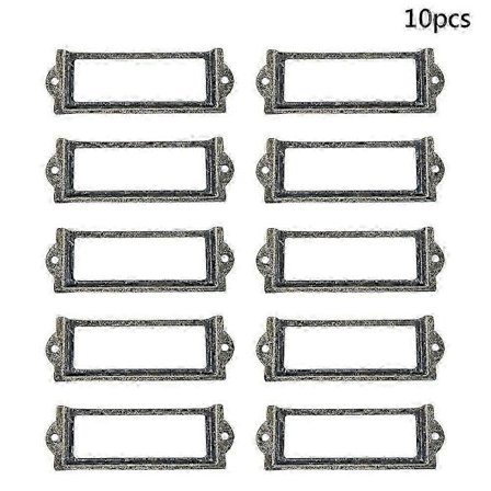 10 stk Antikk Etikett Drag Ramme Filnavnkort Holder for Skap Skuff Boks Fodral mengxi