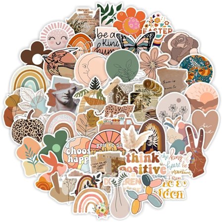 Vintage æstetiske klistermærker 50 stk., vinyl vandtætte klistermærker til