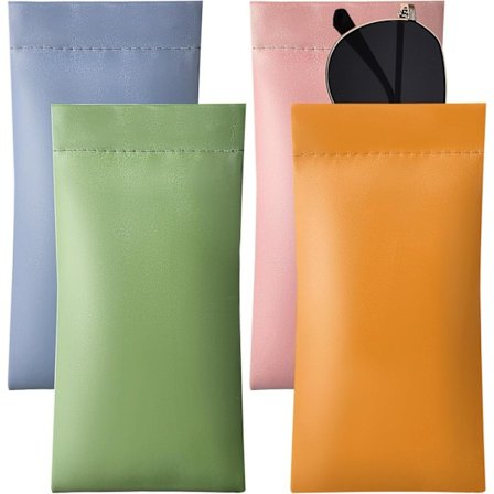 Automaattisesti sulkeutuva silmälasikotelo, 4 kpl pehmeitä silmälasikoteloita - Suojaus ja säilytys, Pehmeä nahkainen aurinkolasikotelo, 