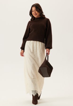 Emelie Olson X Bubbleroom - Lace Maxi Skirt - Cream - Kläder