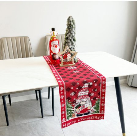 Pöytäliina Joulukoriste Pöytäliina Juuttikangas Talvinen Sisustus Takka Koristeellinen Punainen Juuttinauha Häihin Joulu Kiitospäivä Juhla