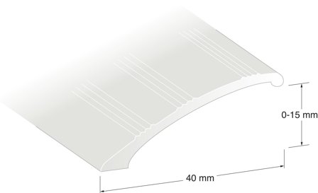 Duri 211902 Nivålist KA9-profil, sølv 40 x 1000 mm, Byggematerialer