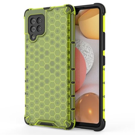Honeycomb Case pansredeksel med TPU støtfanger for Samsung Galaxy A42 5G grønn
