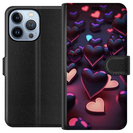 Kompatibelt Plånboksfodral till Apple Apple iPhone 13 Pro Midnattshjärtan