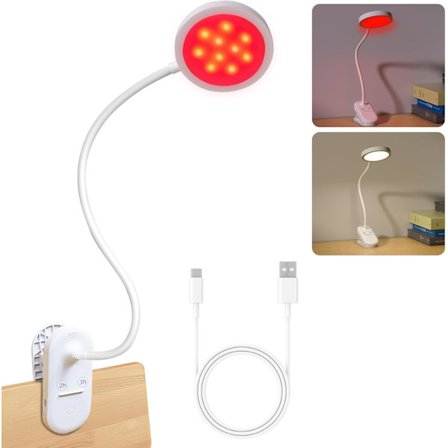 Sengelampe med rødt lys, LED-søvnhjælpslys, 4500K farvetemperatur, hjælper med at fremme dyb afslapning.