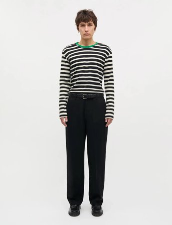 Mads Nørgaard Fancy Wool Henry Pants - Black - 46