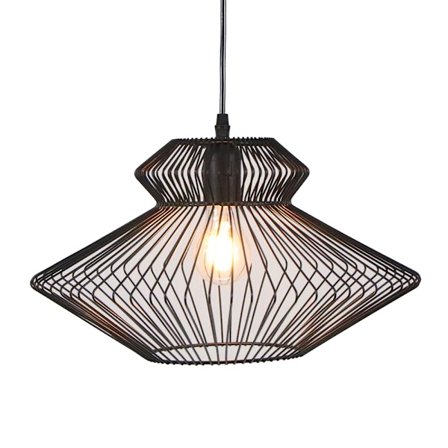 Musta metallinen riippuvalaisin, 38x38x21 cm