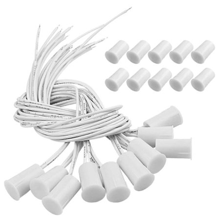 Magnetisk dørkontakt RC-33 NC Forsænket kablet sikkerhedsvindue dør sensor alarm hvid - (10 sæt) [DB]