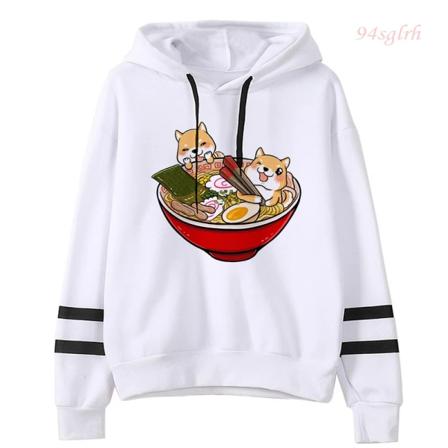 Shiba Inu Hoodie Harajuku Funny Cartoon Pullover Dam Ulzzang Söt koreansk stil Kawaii Sweatshirt Streetwear 90s Hoody Dam 811 Asian 2XL