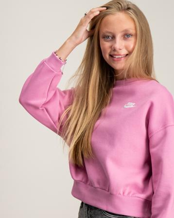 Nike G NSW CLUB FLC BXY CRW LBR Rot Pullover Mädchen - Kidsbrandstore