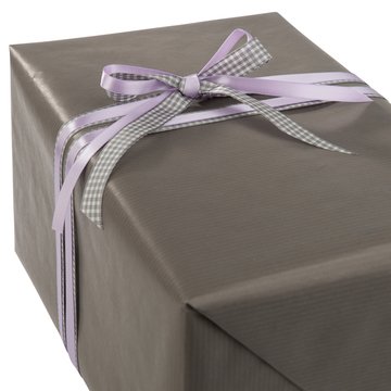 GAVEPAPIR GRÅ RIBBET