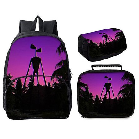 Siren Head 3-piece Student Round Flip-up Pencil Case Around Mouthpiece Style 4