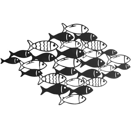 Kalameri Metallinen Seinätaide Seinäveistos Kala Seinäkoriste Rannikkotyylinen Metallinen Seinäkoriste