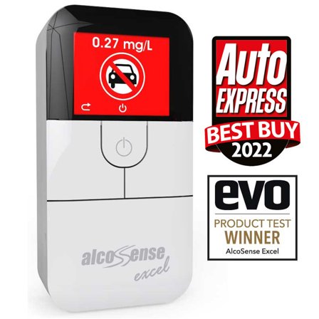 AlcoSense Excel Fuel Cell Breathalyzer & Electronic Alcohol Tester with Adjustable Drink Drive Alerts