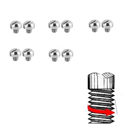 10-pack spegelhålspluggar vänsterskruv för motorcykel Silver 0.8 cm