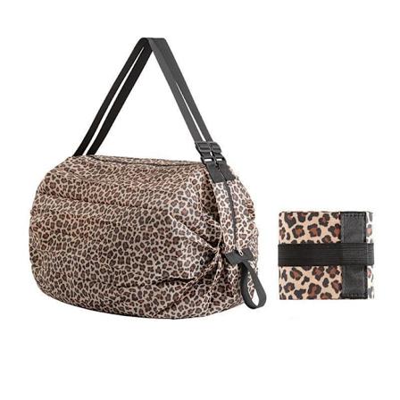 Yogodlns Foldbar Indkøbstaske Supermarked Nylon Taske Stor Kapacitet Bærbar Madvare Skuldertaske Vandafvisende Udendørs Rejse Opbevaringstaske Leopard