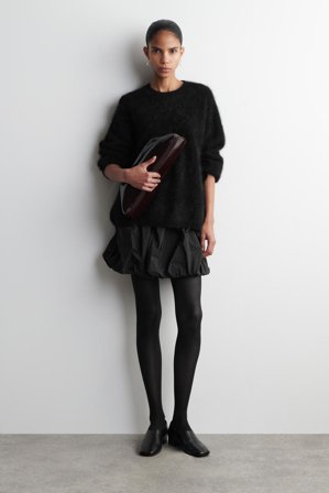 COS Women's Bubble-Hem Mini Skirt in Black