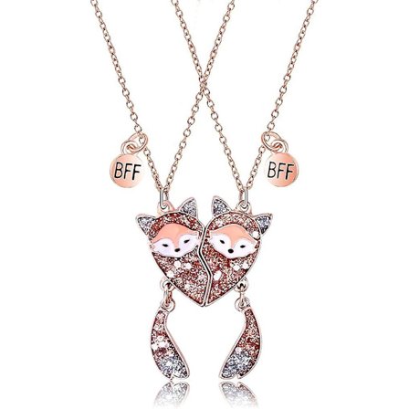 BFF Lille Ræv Bedste Ven Halskæde, Kreativ Personlighed God Ven Tegneserie Ræv Splidsning Magnetisk Legering Halskæde