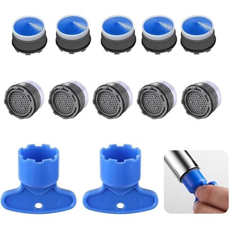 Kranlufter, 10 stk. stråleregulatorer vannkran M18.5, stråleregulator kjøkkenkran plast, M18.5 filter vaskarmatur