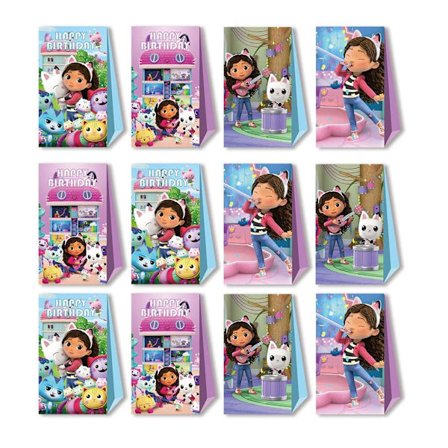 12 st Papperspåsar Godispåsar Presentpåsar Barn Födelsedagsdekorationer