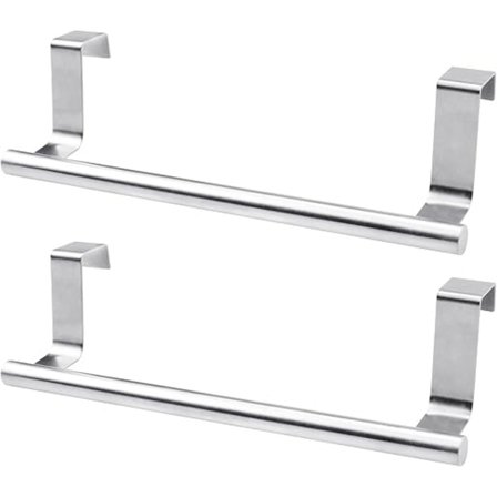 (23cm, Silver) 2 st Dörrhanddukshängare, Ingen Borrning Badrum Till