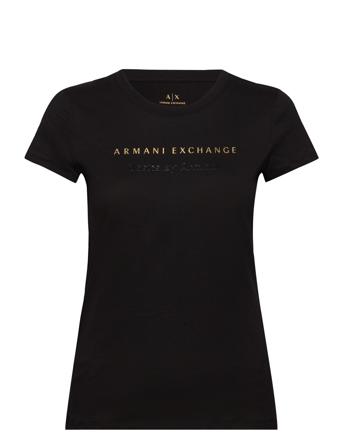 T-Shirt T-shirts & Tops Short-sleeved Svart Armani Exchange*Betinget Tilbud