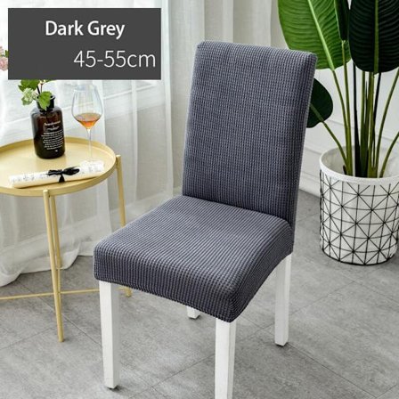 Stolskydd för matsal, 4-pack, stretchiga, avtagbara, tvättbara stolsöverdrag, dekorativa skydd för matstolar (mörkgrå)_MGF