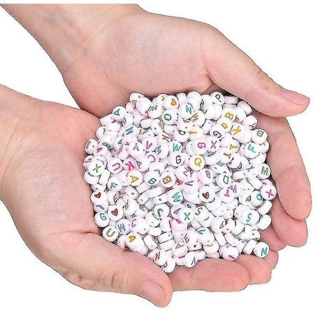 1000pcs Acrylic Beads 7mm Alphabet Letters Beads Round Charm For Jewellery Beading