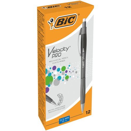 BIC Stiftpenna, Velocity 0,5 mm HB-stift, pennkropp med greppzon, genomskinlig grå - Lyreco - Kontorsmaterial - Pennor - Stiftpennor