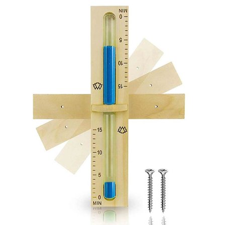 15 Minutters Sauna Timeglas, Varmebestandigt Glas + 2 Rustfrie S