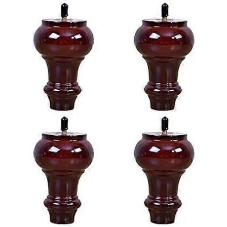Set med 4 Ersättningsben i Trä för Möbler, Soffben, för DIY Möbelprojekt, med Förborrad Bult M8 5/16 Tum (4,7 Tum / 12 cm)