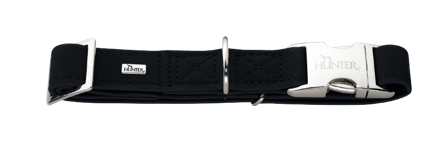 Hunter - Collar Softie Alu-Strong 45-65/XL Artificial Leather Black - Hund - Halsbånd - ZOO.no