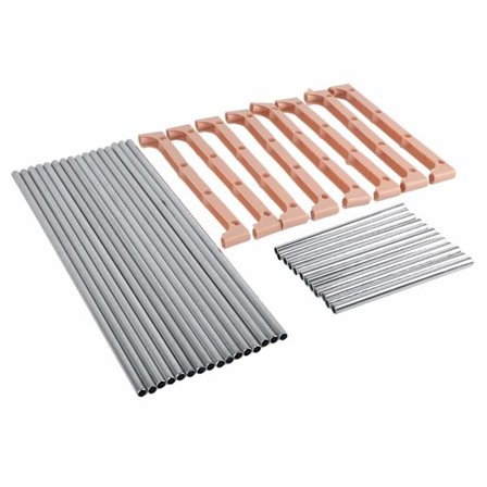 Sko-hylle i rustfritt stål, 4 nivåer, DIY, forsterket hjemmeoppbevaring, rosa, 47x26x56cm, 29,13x10,27x22,05in