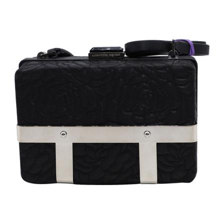 Alexander McQueen Pre-owned, Box Cage Embossed Clutch Zwart, Dames, Maat:ONE Size