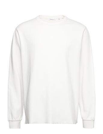 Nuance By Nature Ribbing Over D Sweat-shirt Tröja Vit Knowledge Cotton Apparel