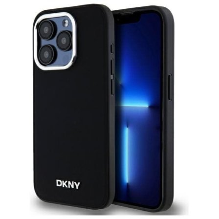 DKNY MagSafe iPhone 15 Pro Max-etui med almindeligt logo - sort