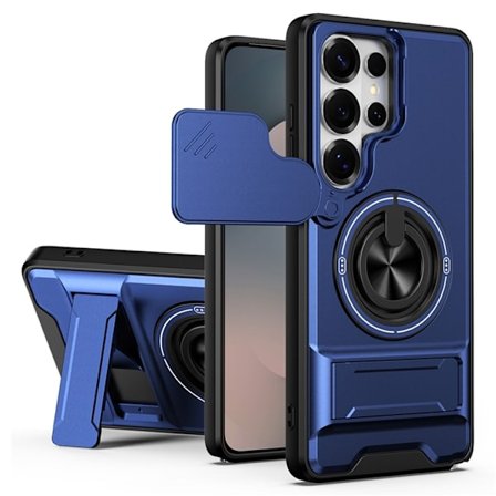 Mobilskal till Galaxy S26 Ultra MagSafe med Camera Lens Slider Ringhållare - Blå