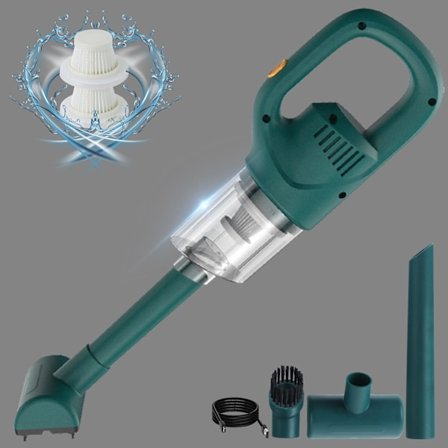 Bärbar handhållen liten dammsugare trådlös hem bil-användning uppladdningsbar hög effekt kraftfull dammsugare(Grön)