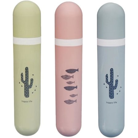 3 stk Reisesett for Tannbørste Oppbevaringsboks PP Plast Støvtett Antibakteriell Tannbørsteholder Etui for Tannbørster Pinner Kontorrekvisita