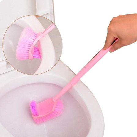 1 kannettava vessaharja, muovi, pitkä kahva, kylpyhuoneen vessa