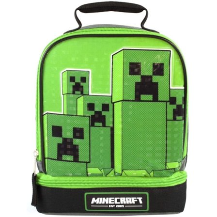 Minecraft Barnkalendarium/Barn Dubbel Creeper Lunch Bag En Storlek Grön