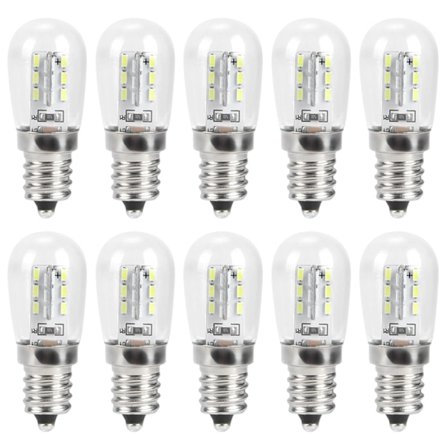 10 stk. E12 LED køleskabslyspære 1,5 W AC 230 V udskiftning til husholdningssymaskinelampe (hvidt lys)