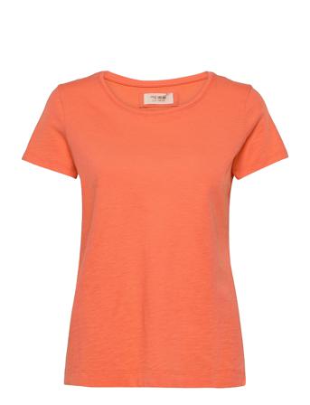 Arden Organic O-Neck Tee T-shirt Top Orange MOS MOSH