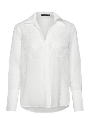 Lyocell Shirt With Patches White Mango