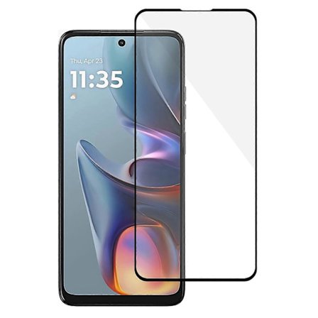 Ny Kompatibel med Motorola Moto E15 4G Skjermbeskytter Silketrykk Full Lim Herdet Glass Skjermfilm