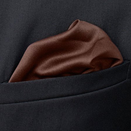 Pochette de costume classique marron foncé pour hommes - Pochettes de costume de couleur unie