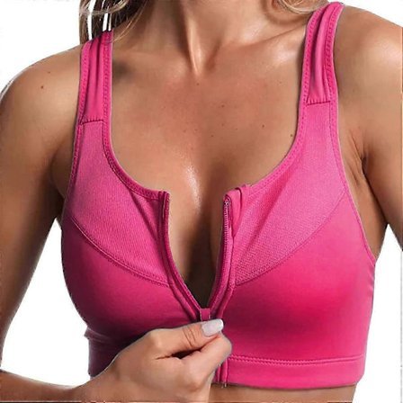 Sports-BH med lynlås foran - High Impact Sports-BH'er til kvinder Plus Size Træning Fitness Løbeundertøj S-5XL