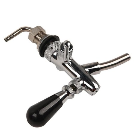 Justerbar ølhane i krom med messingkrop og rustfri kerne – til hjemmebrygning, bar og restaurant