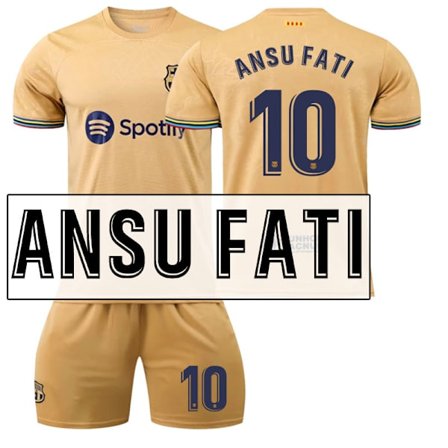 22 Barcelona tröja Bortamatch NO. 10 Ansu Fati tröja